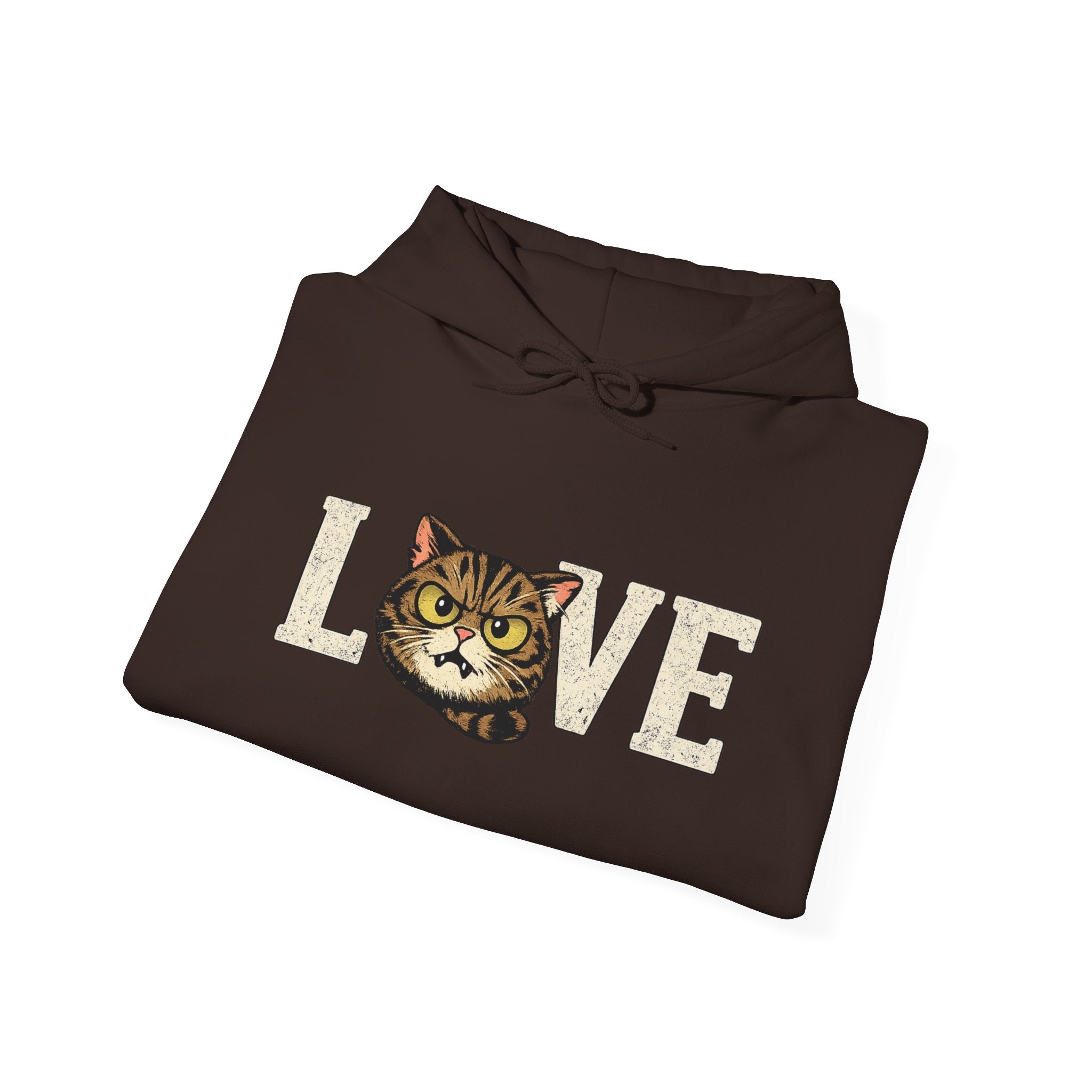 Cat Love Hoodie — Vintage Kitty Face Love Graphic Hoodie
