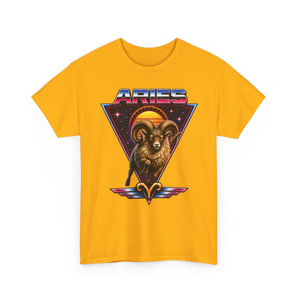 Aries Zodiac Tee — Retro 80s style Ram Astrology T-Shirt