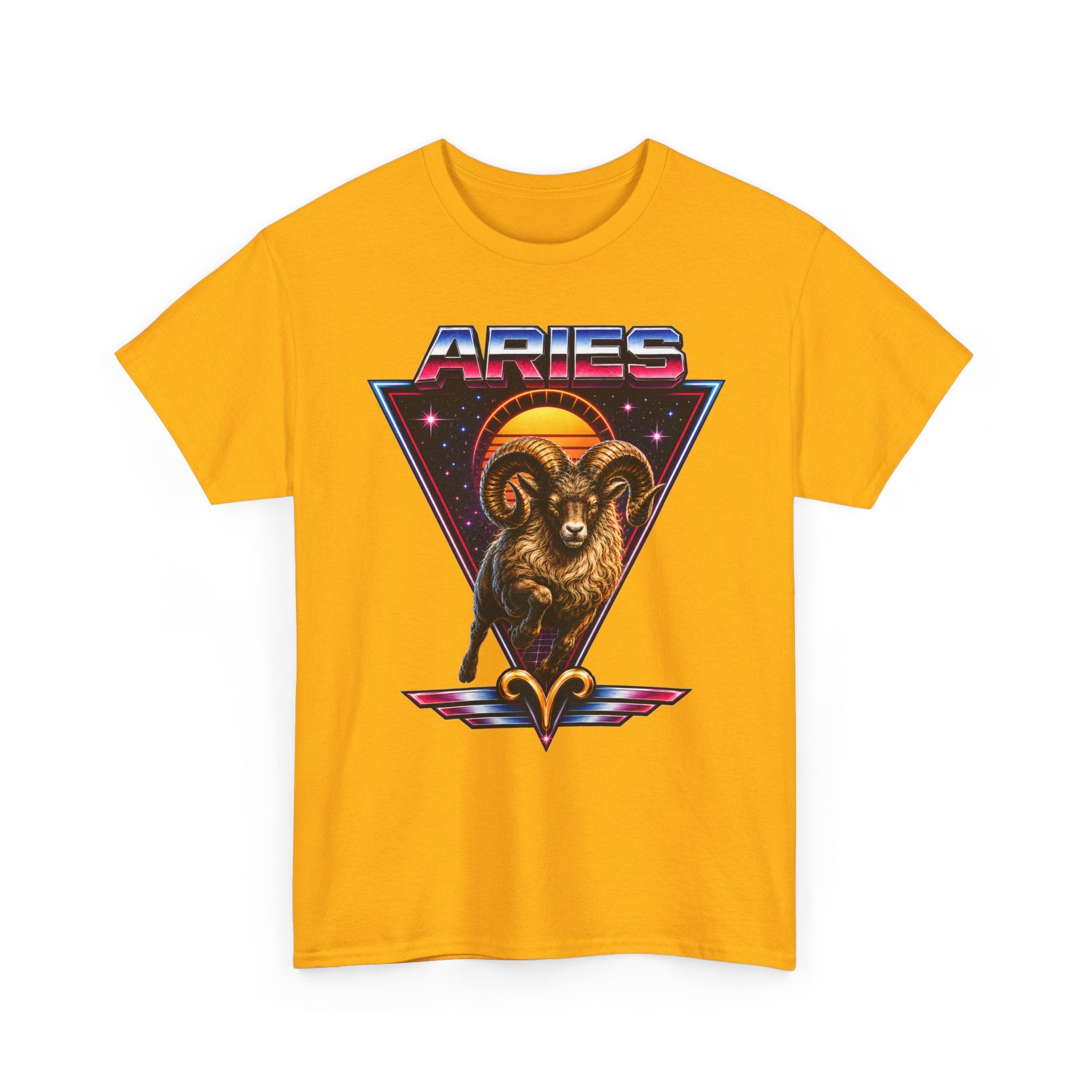 Aries Zodiac Tee — Retro 80s style Ram Astrology T-Shirt