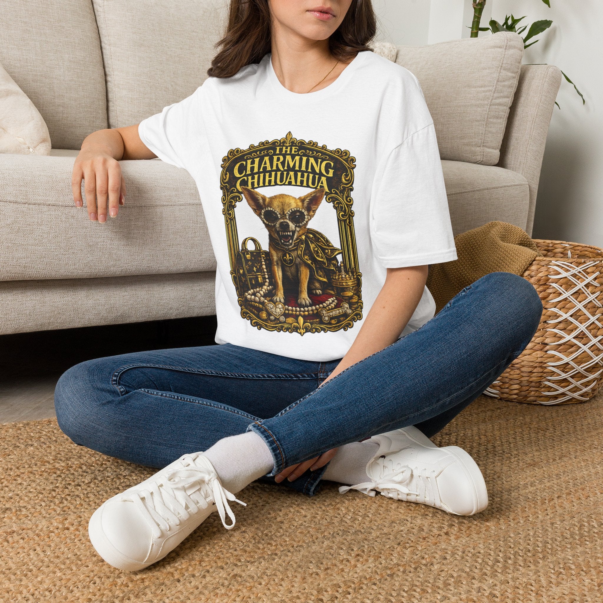 Chihuahua T‑Shirt — Vintage Ornate Dog Graphic Tee