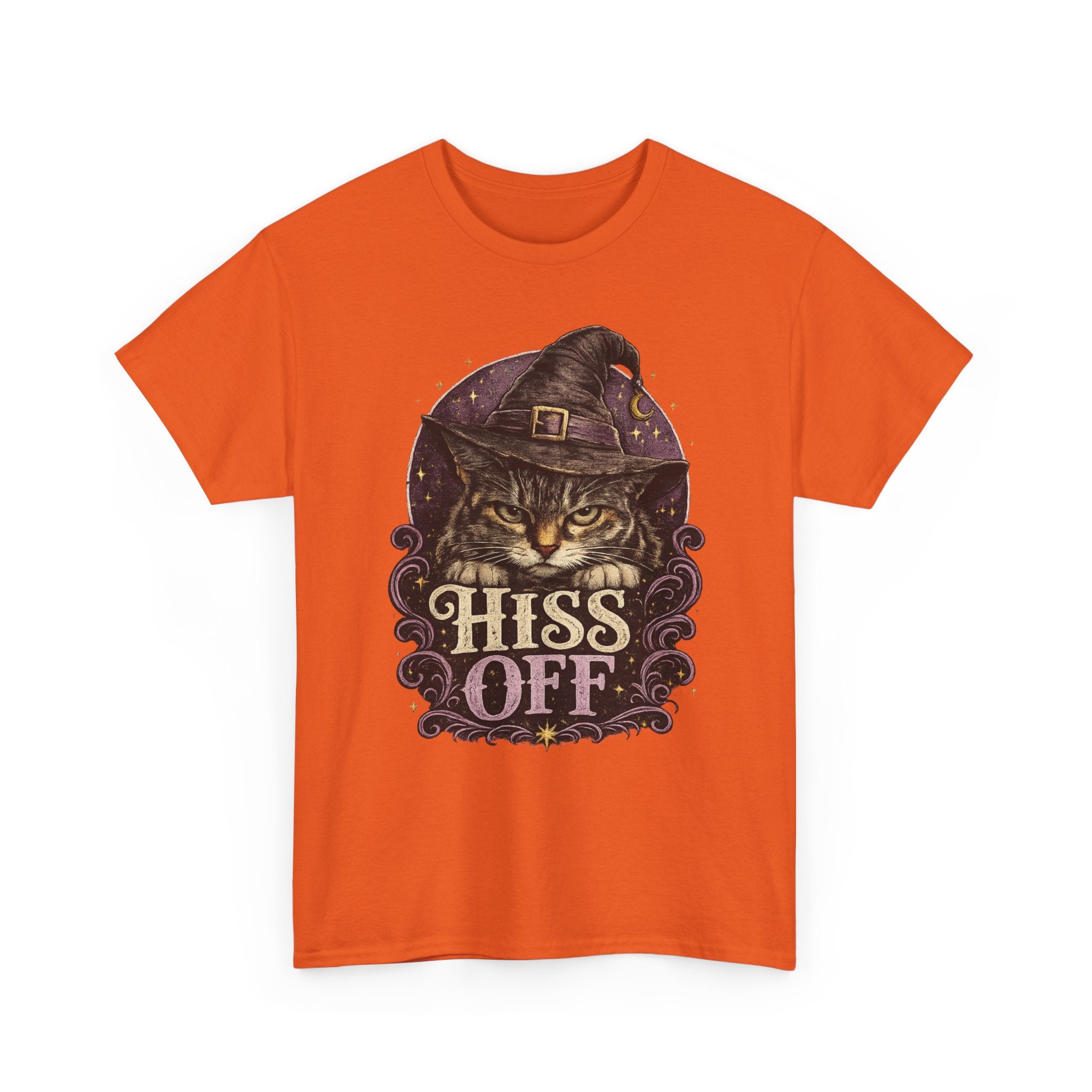 Hiss Off Witch Cat Tee — Halloween Spooky Cat Graphic T-Shirt