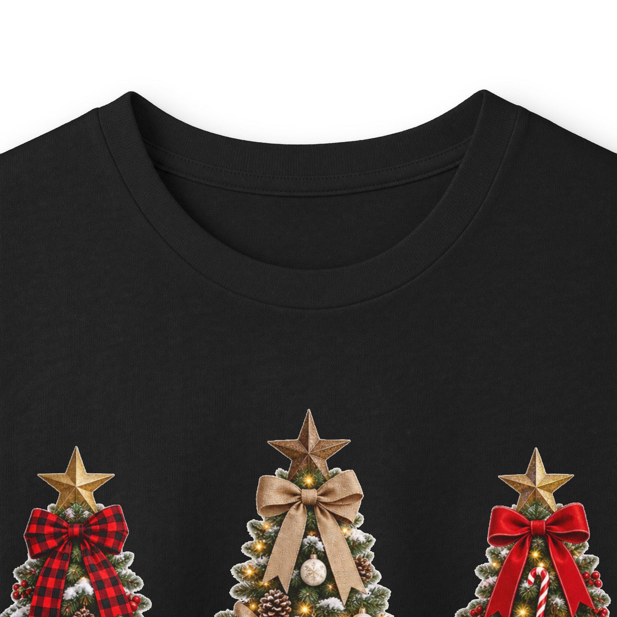 Long Sleeve Tee — Festive 'Merry Christmas' Triple Tree Holiday Graphic