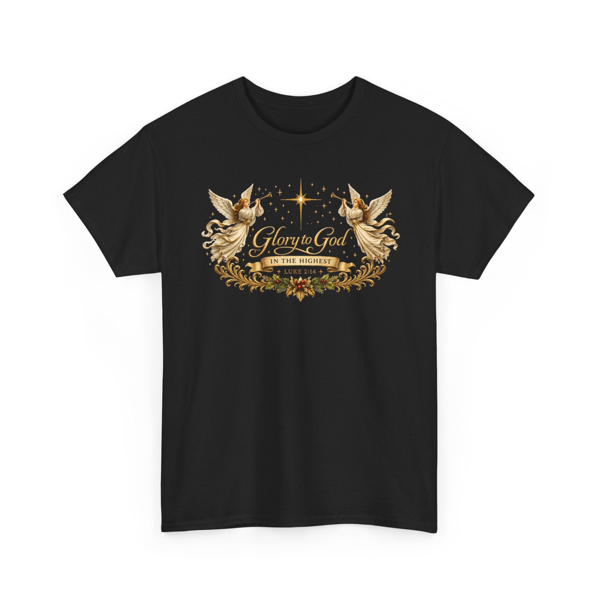 Glory to God Tee — Vintage Angel Christmas Gospel T-Shirt