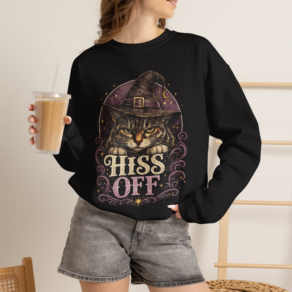 Hiss Off Witch Cat Sweatshirt
