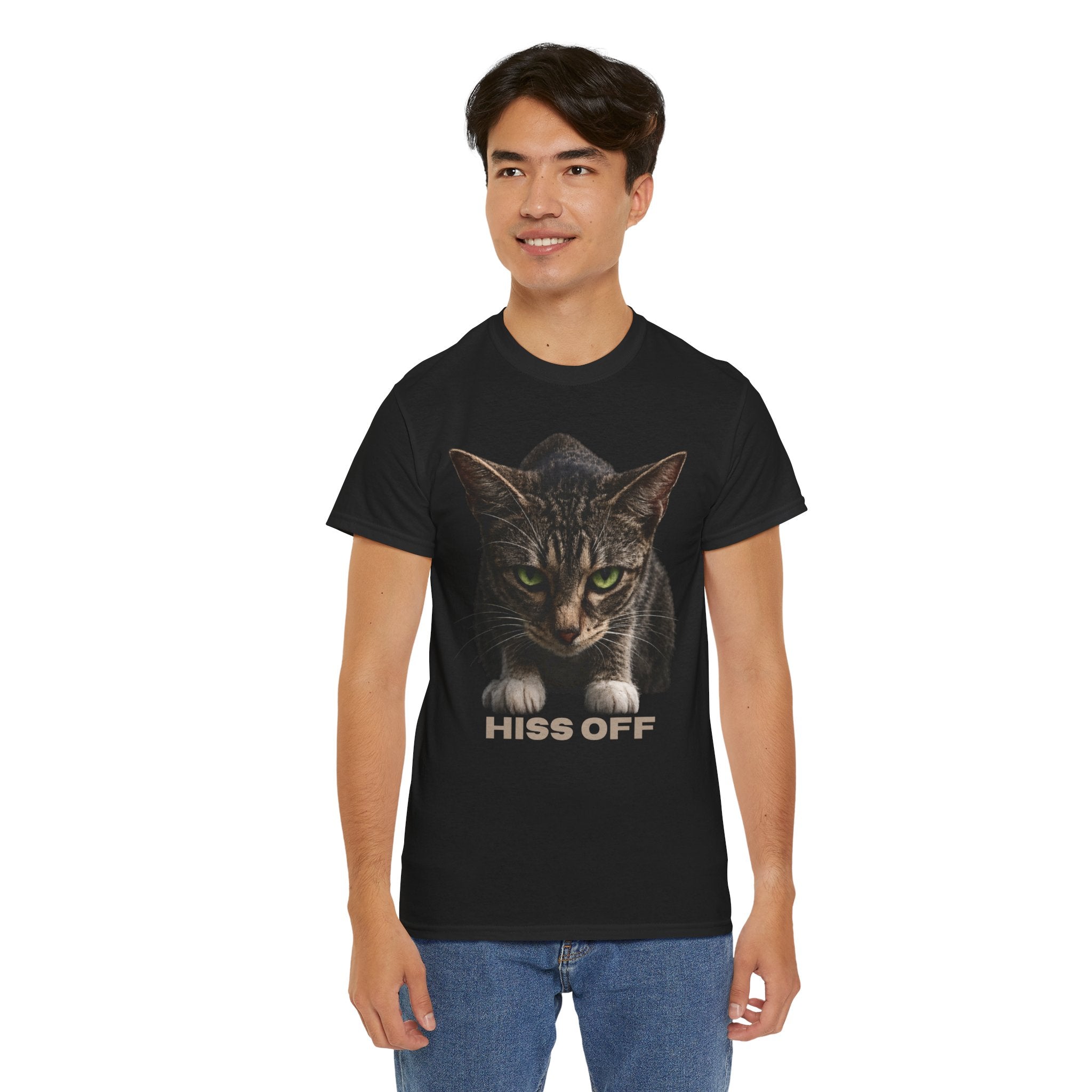 Hiss Off Cat T-Shirt — Angry Tabby Graphic Tee