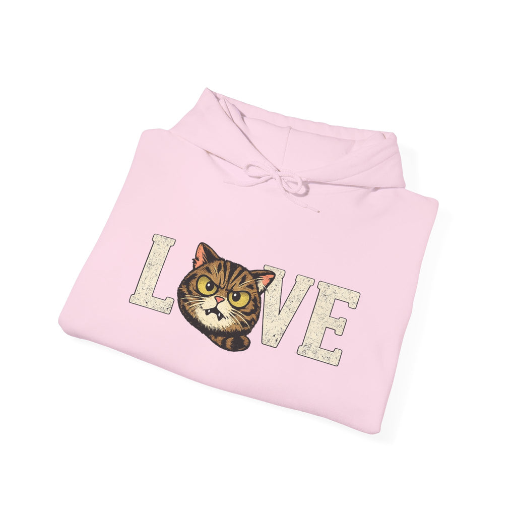 Cat Love Hoodie — Vintage Kitty Face Love Graphic Hoodie