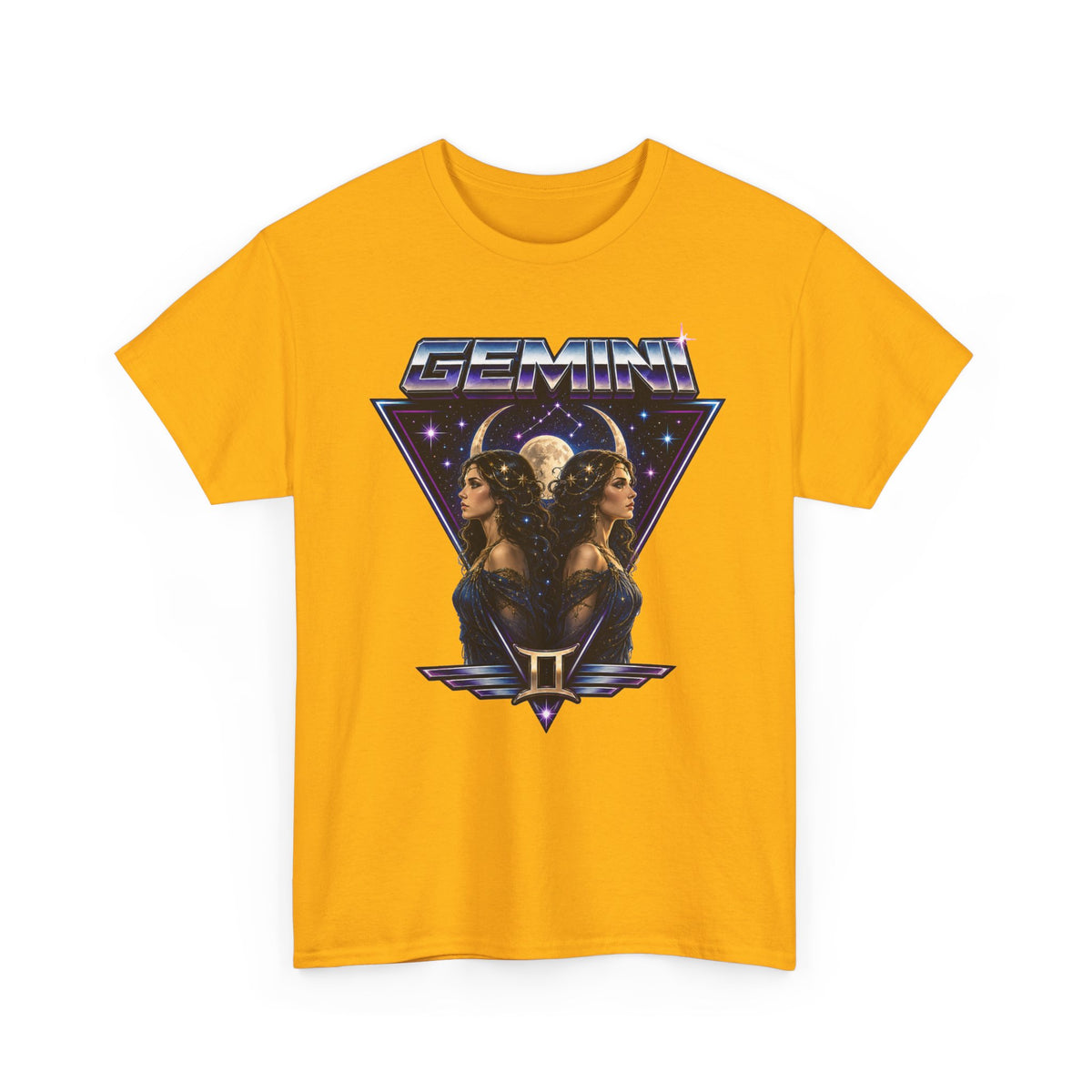 Gemini Zodiac Tee — Retro Twin Goddess Astrology T-Shirt