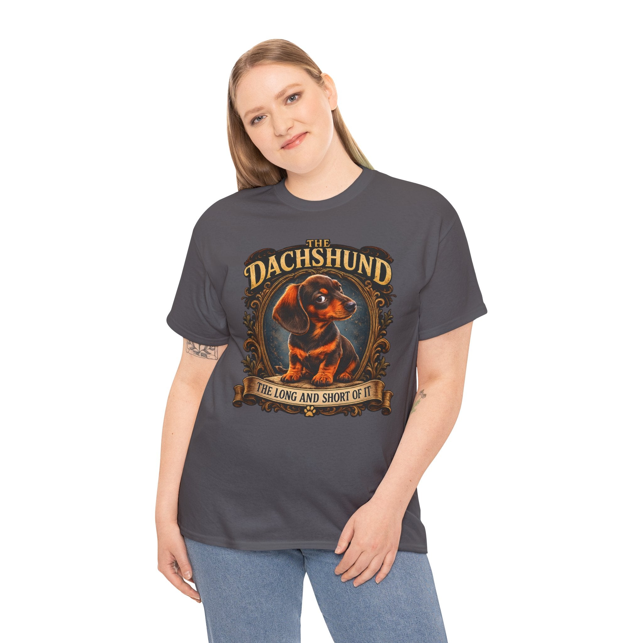 Dachshund Tee - "The Long and Short of It" Vintage Dog T-Shirt
