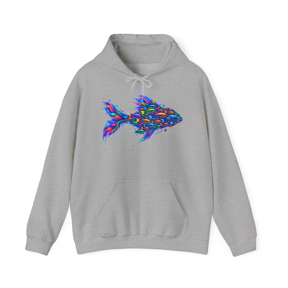 Fish Hoodie — Colorful Abstract Fish Graphic Pullover