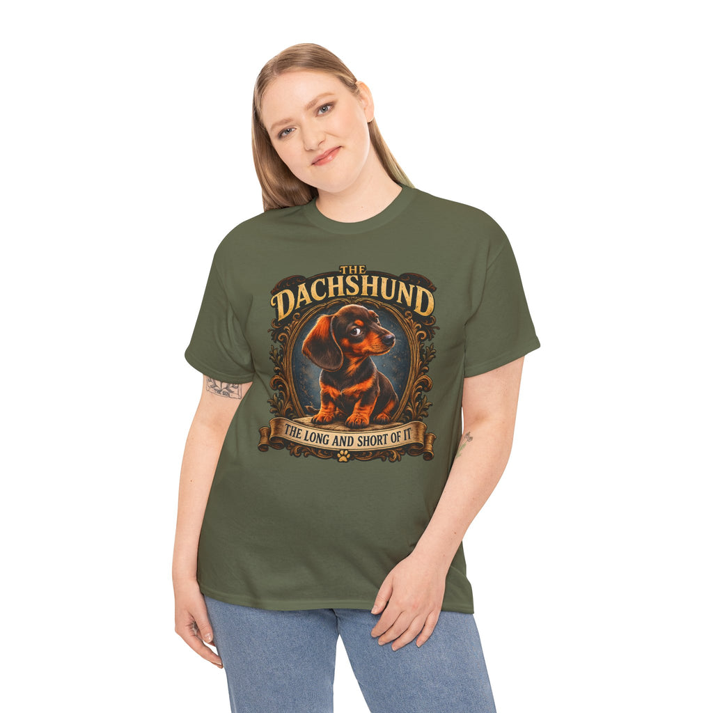 Dachshund Tee - "The Long and Short of It" Vintage Dog T-Shirt