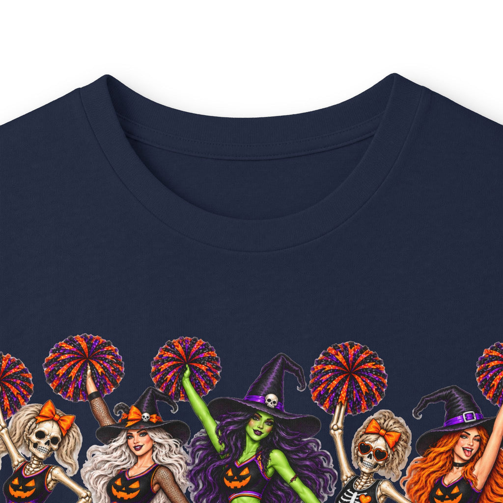 Cheerleader Skeletons and Witches Halloween Long Sleeve Tee