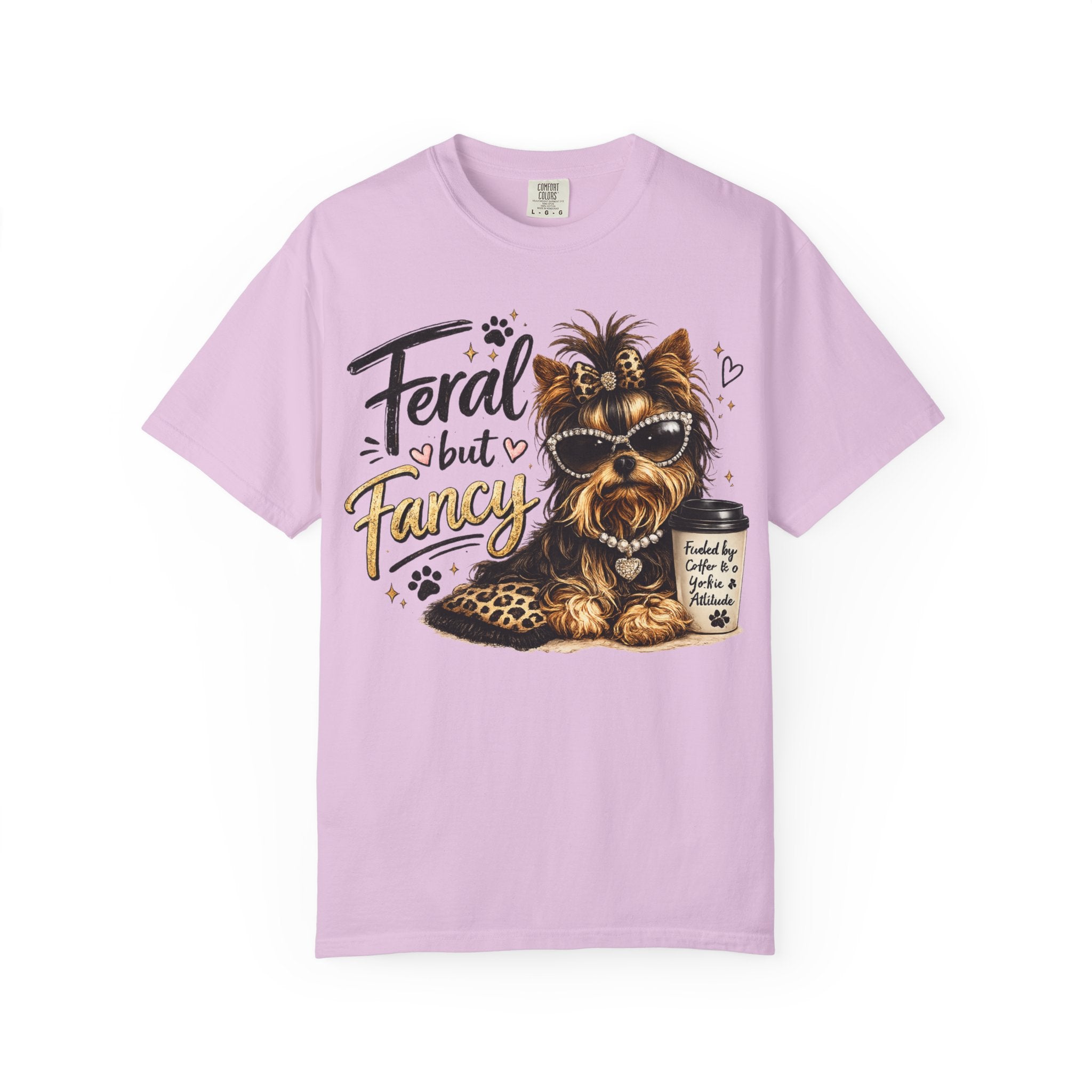 Feral but Fancy Yorkie T-Shirt – Cute Dog Graphic Tee for Pet Lovers