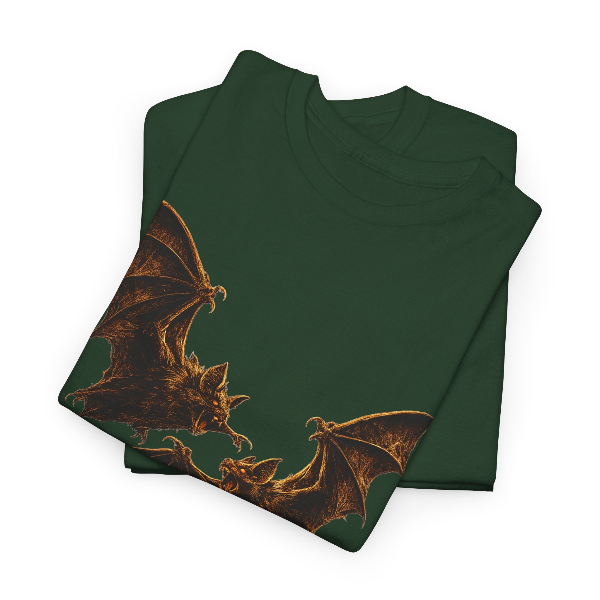 Bat duo Graphic Tee — Vintage Gothic Bat Illustration Shirt