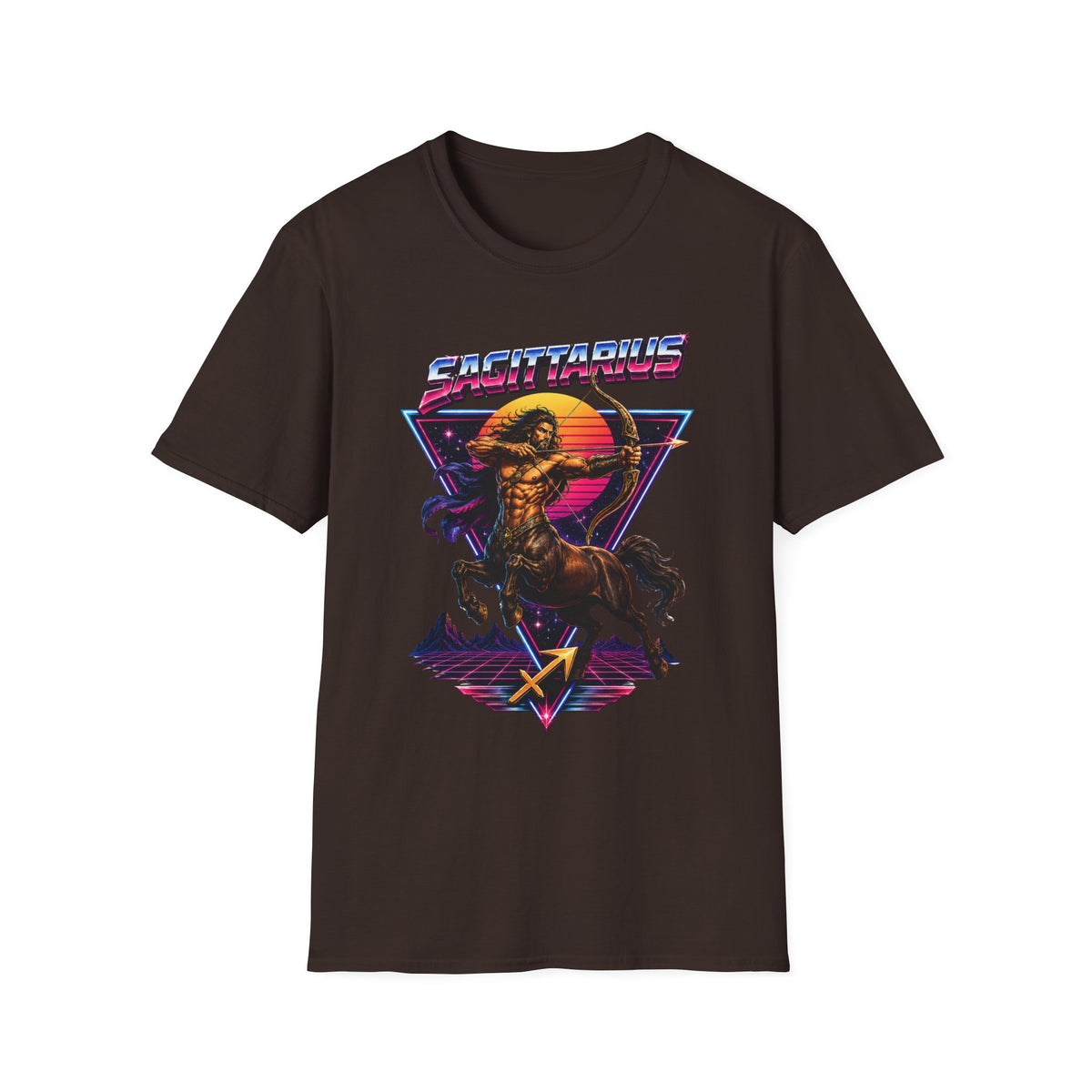 Sagittarius Archer T-Shirt — Retro Neon Zodiac Tee