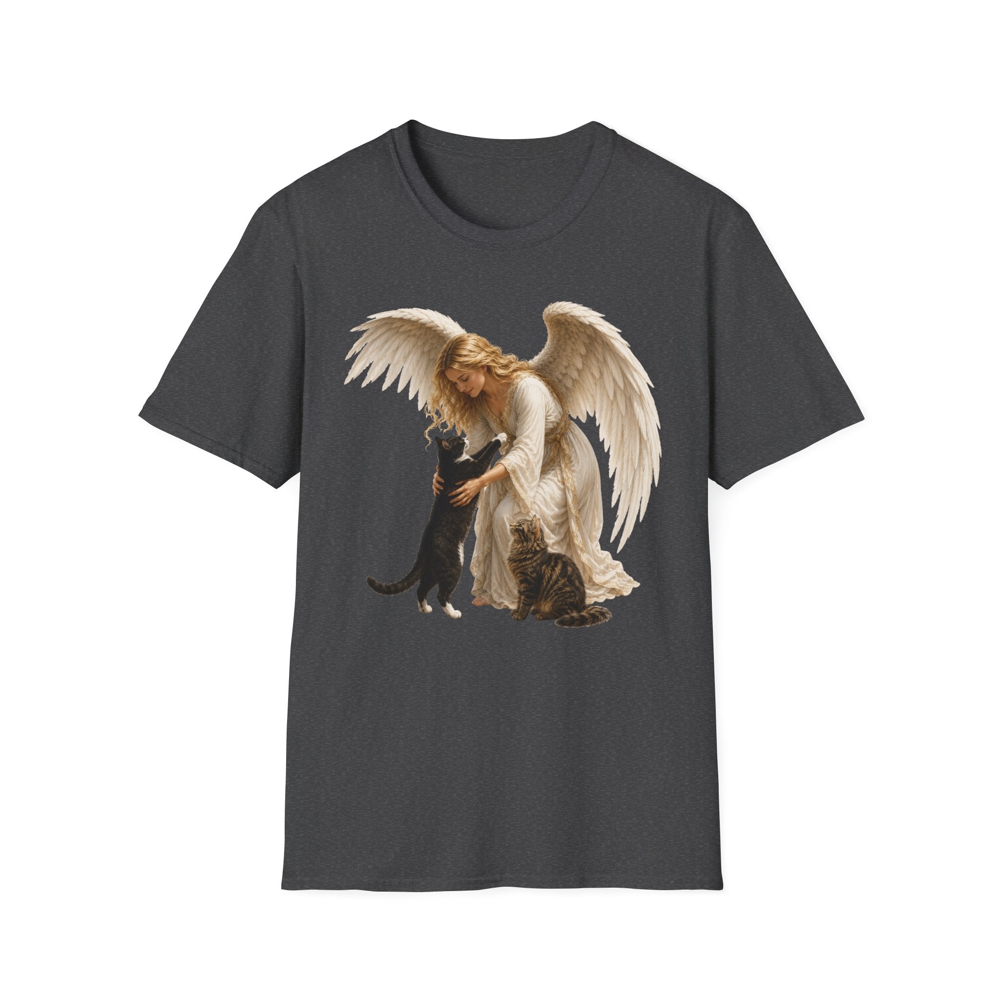 Angel with Cat T-Shirt — Guardian Angel Pet Lover Tee