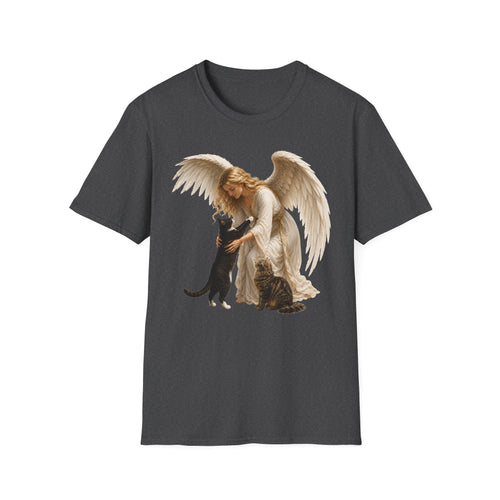 Angel with Cat T-Shirt — Guardian Angel Pet Lover Tee