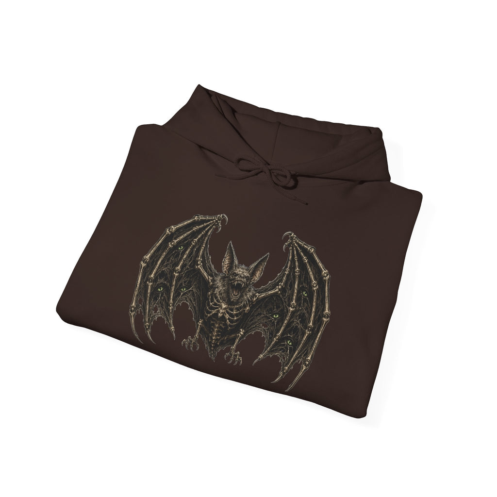 Gothic Bat Graphic Hoodie — Vintage Winged Bat Sweatshirt