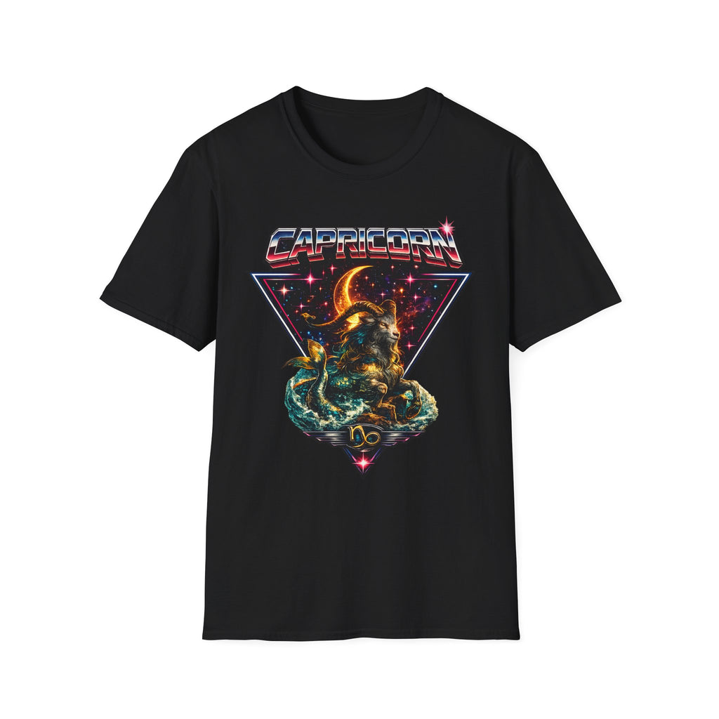 Capricorn Zodiac T-Shirt — Retro Cosmic Sea Goat Astrological Tee