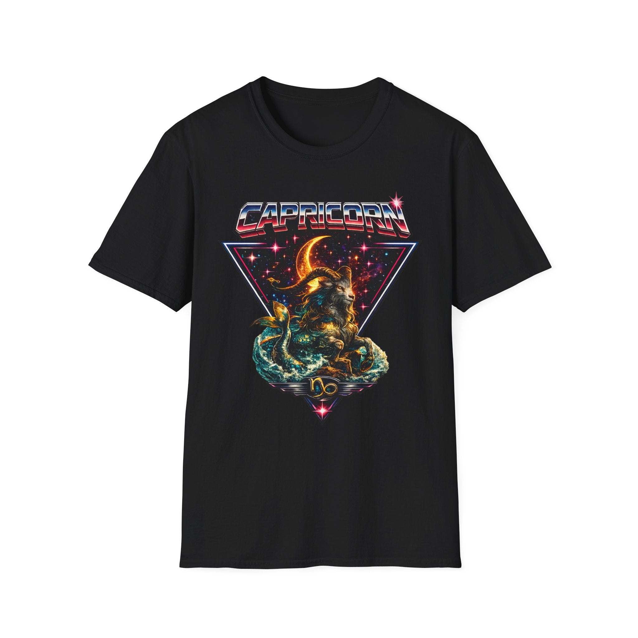 Capricorn Zodiac T-Shirt — Retro Cosmic Sea Goat Astrological Tee
