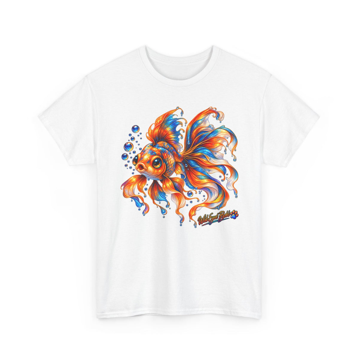 Goldfish Art T-Shirt — Colorful Fantail Goldfish Illustration Tee