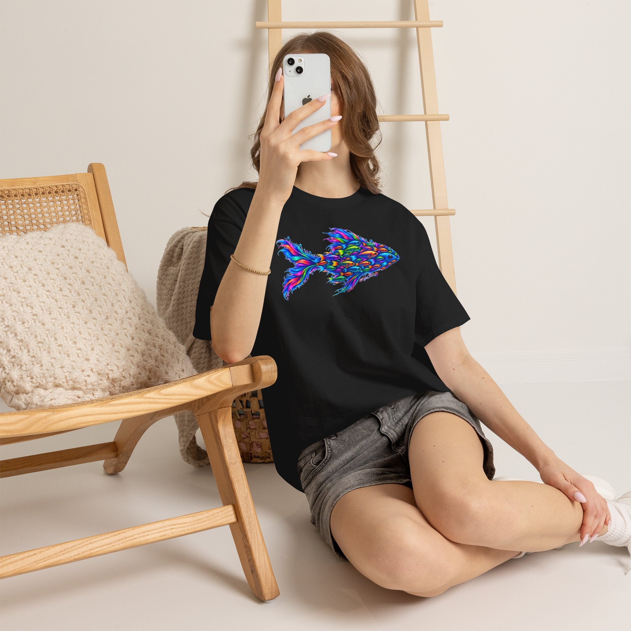 Colorful Fish Graphic Tee — Vibrant Ocean Art T-Shirt