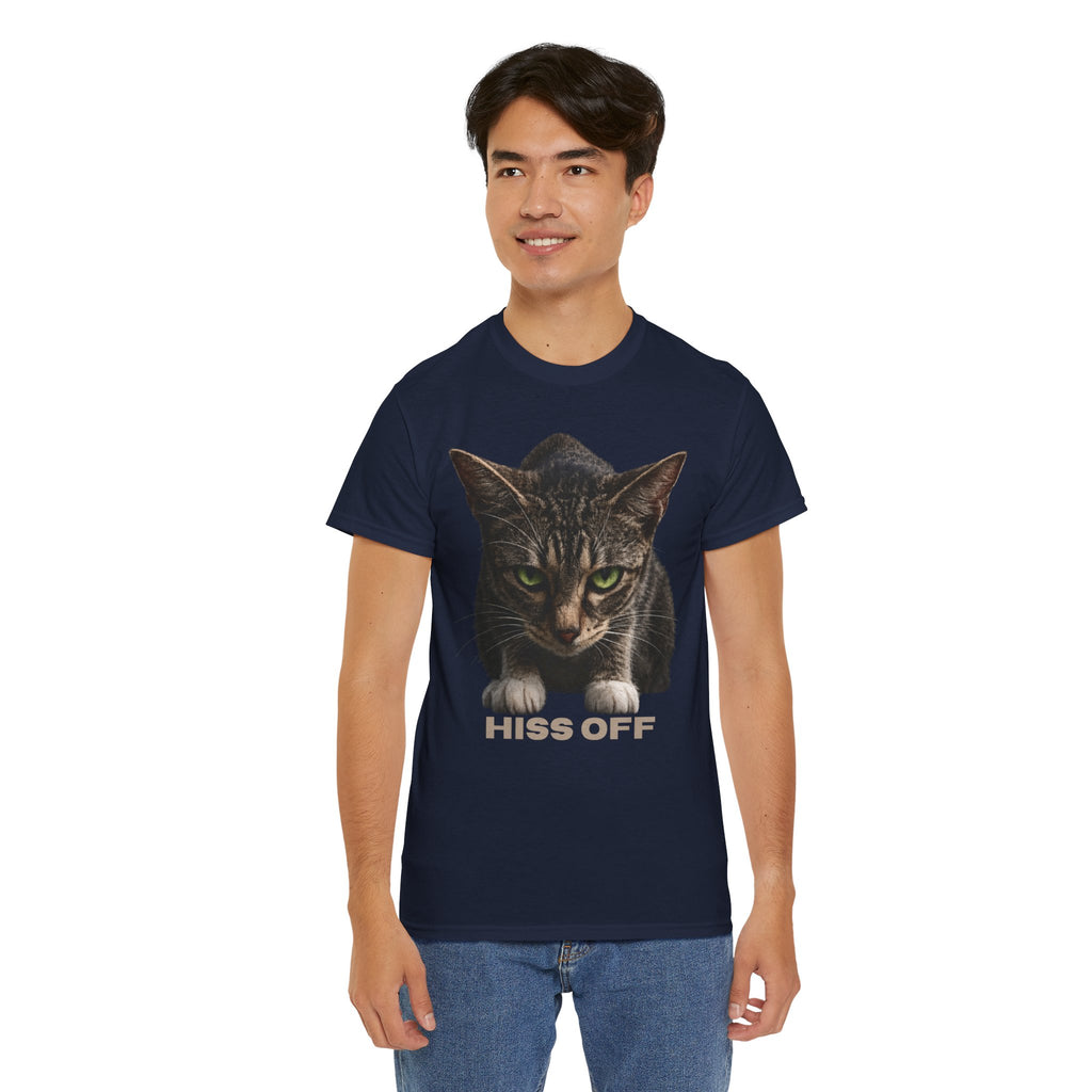 Hiss Off Cat T-Shirt — Angry Tabby Graphic Tee