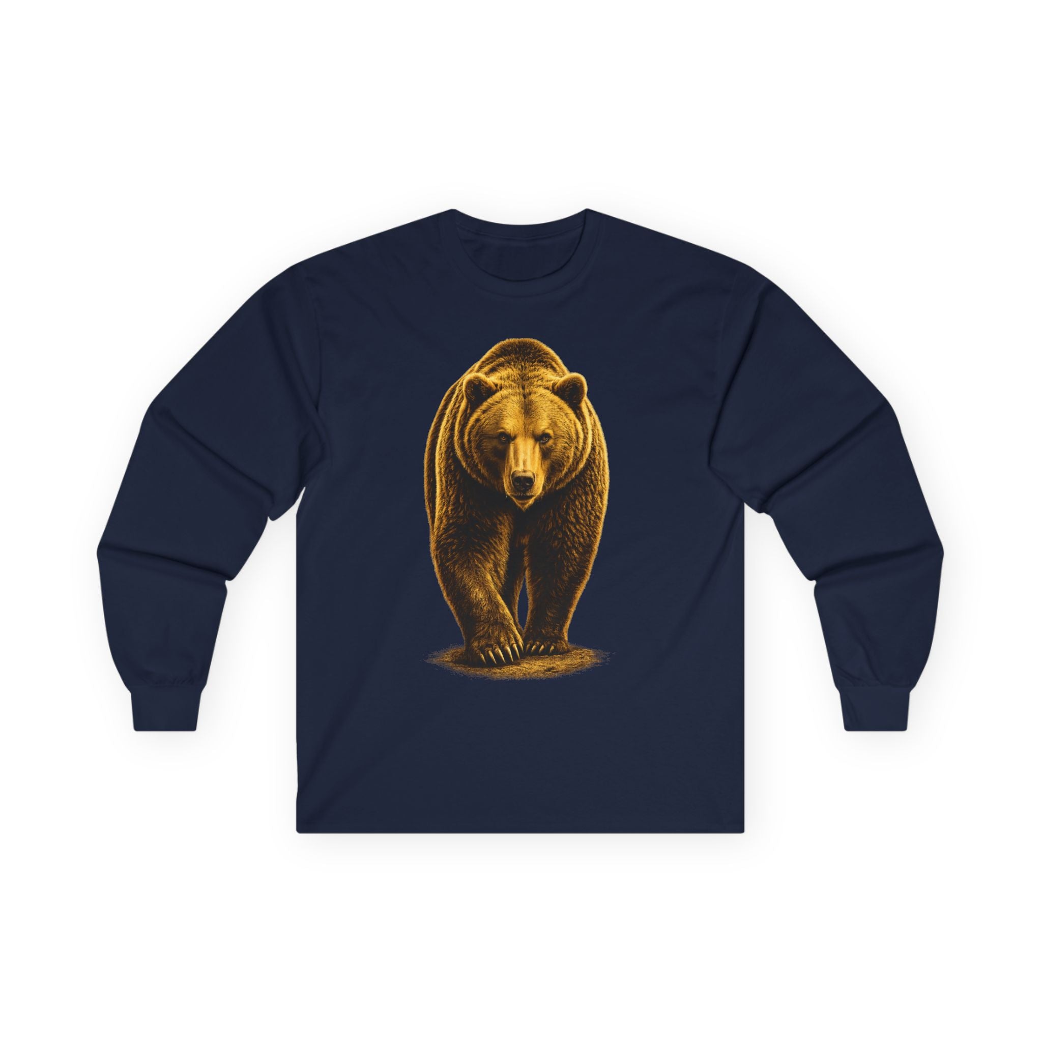 Grizzly Bear Front Graphic Long Sleeve Tee