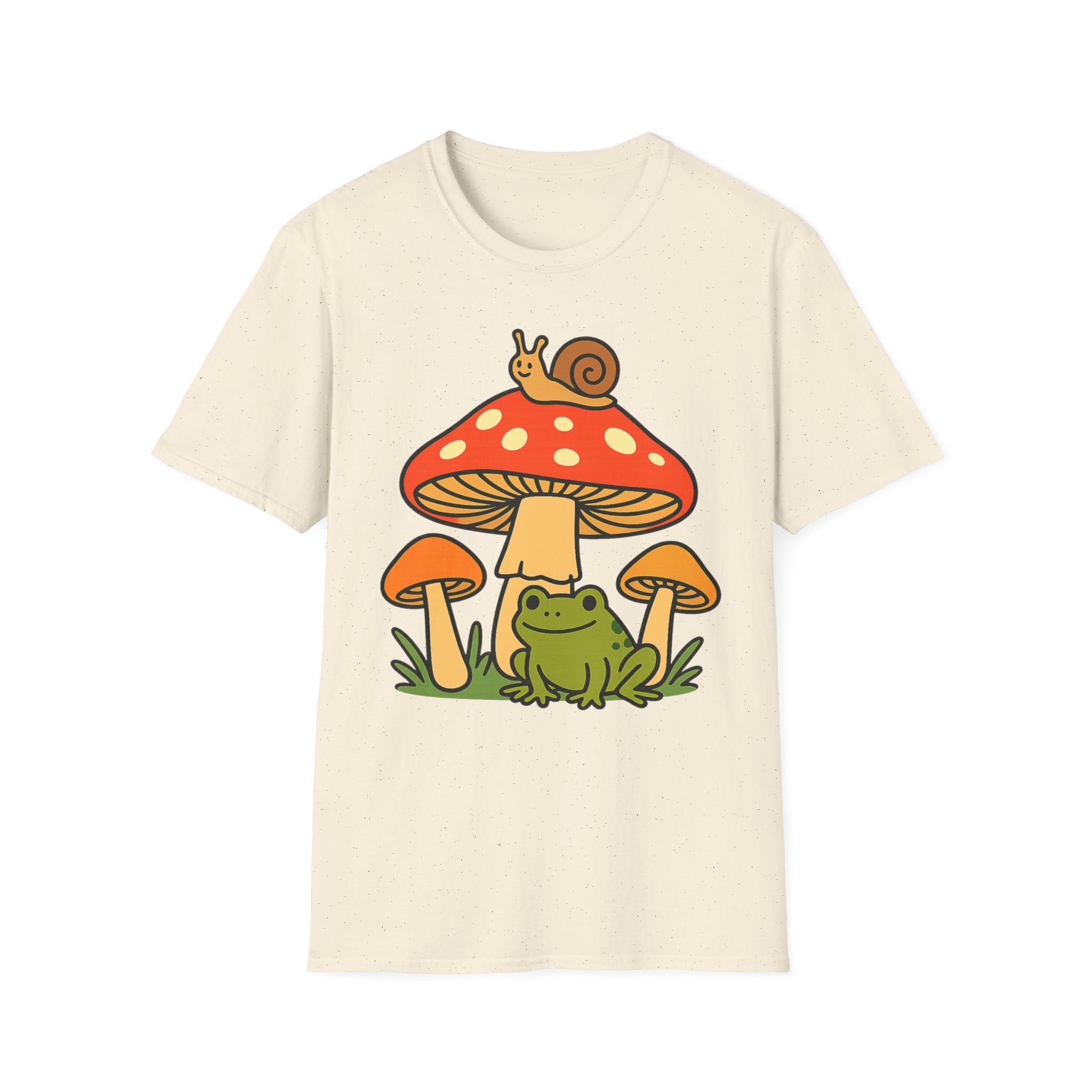 Mushroom Garden T-Shirt — Cute Snail & Frog Graphic Tee