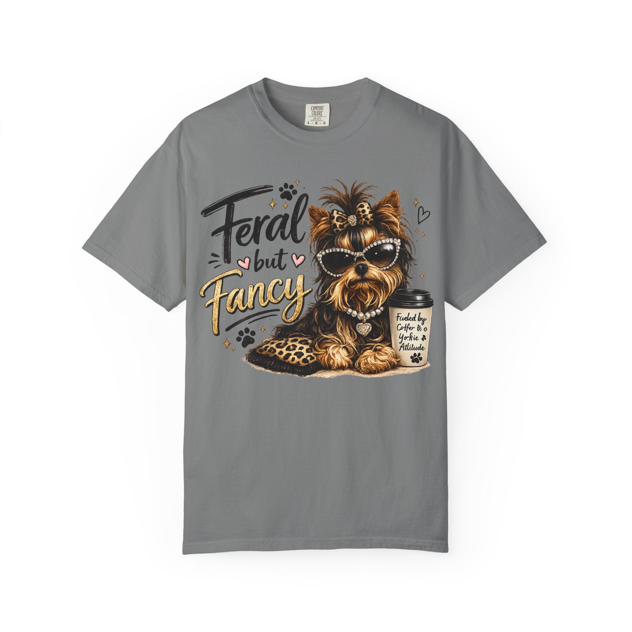 Feral but Fancy Yorkie T-Shirt – Cute Dog Graphic Tee for Pet Lovers