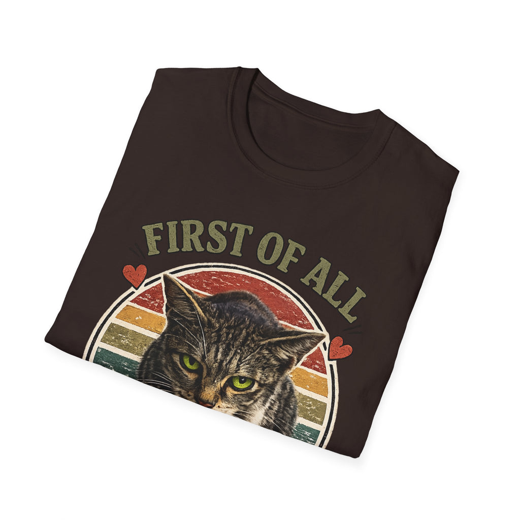 Cat T‑Shirt — “First of All I’m a Delight” Vintage Cat Graphic Tee