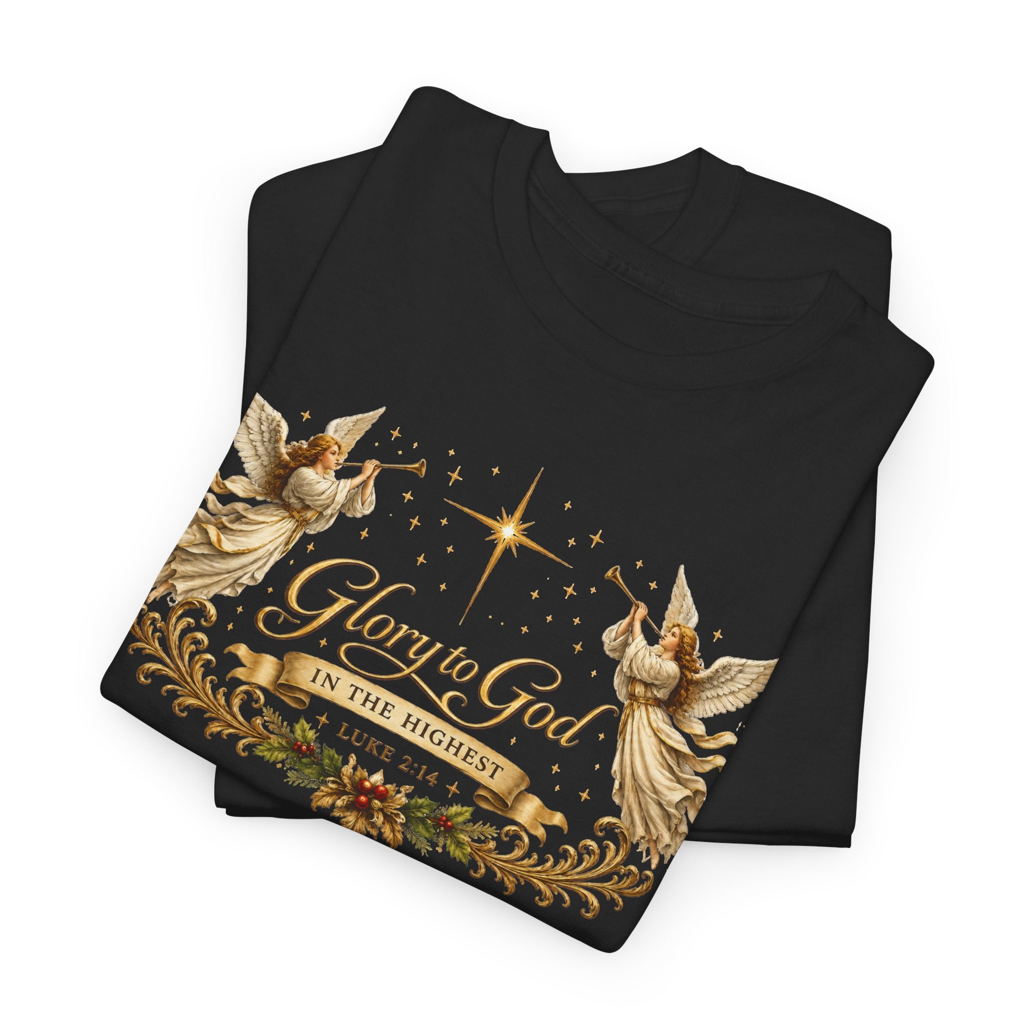 Glory to God Tee — Vintage Angel Christmas Gospel T-Shirt