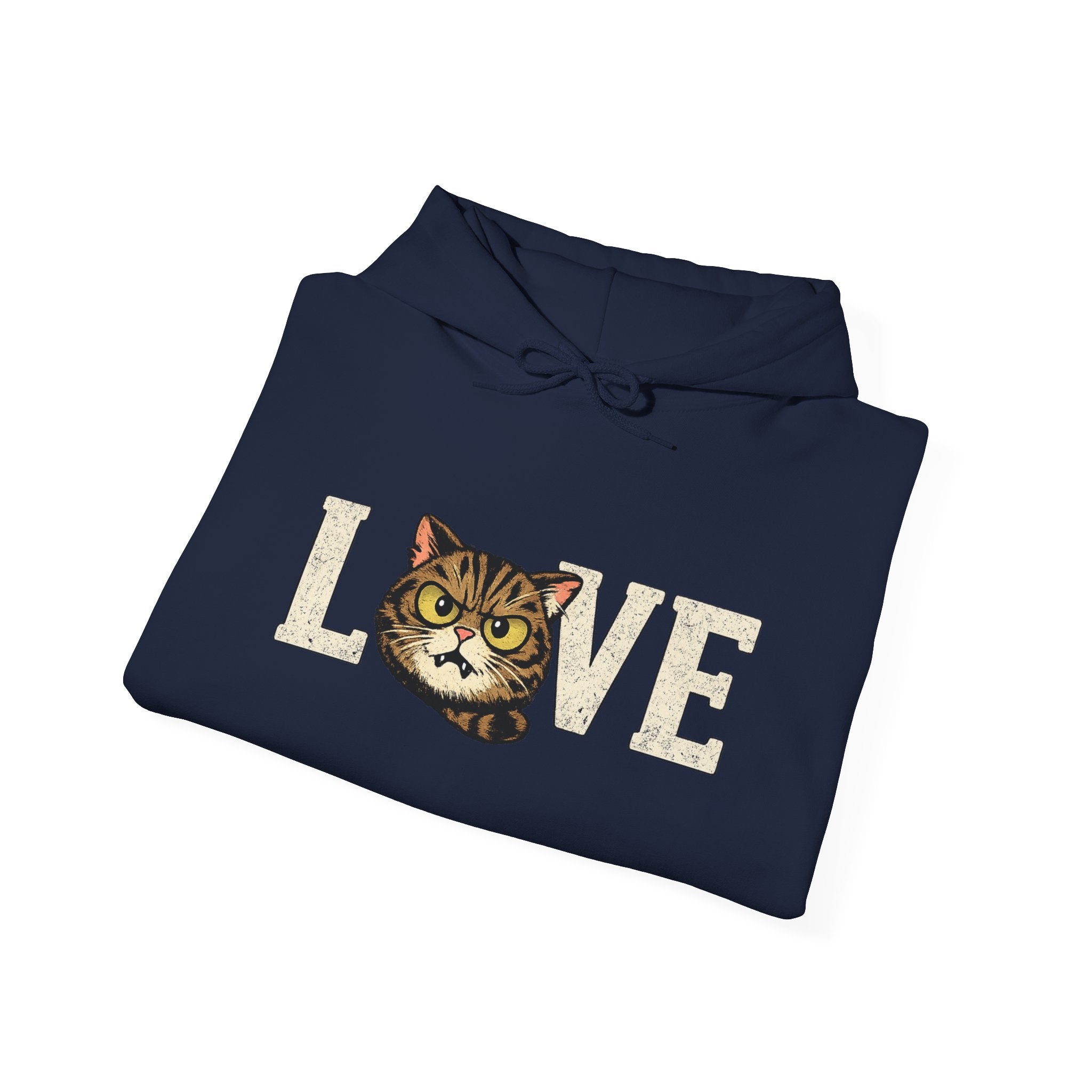 Cat Love Hoodie — Vintage Kitty Face Love Graphic Hoodie