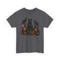 Witchy Black Cat T-Shirt — Candlelit Raven & Grimoire Gothic Tee