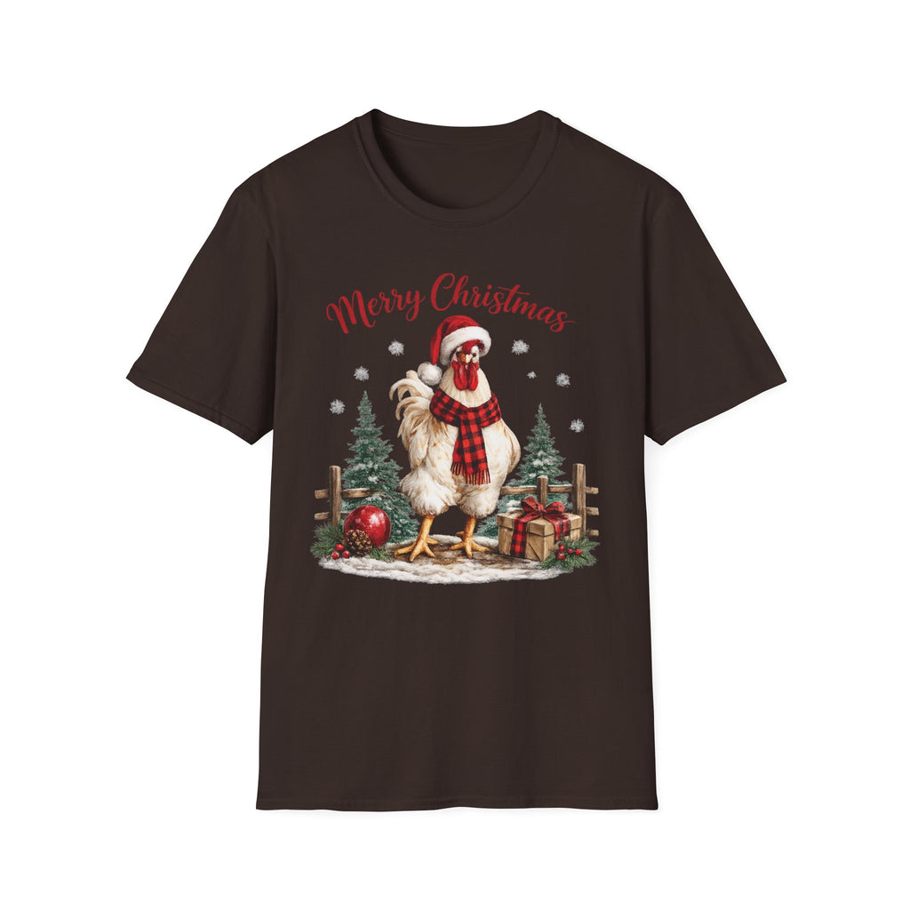 Christmas Rooster T-Shirt — Merry Christmas Farmhouse Holiday Tee