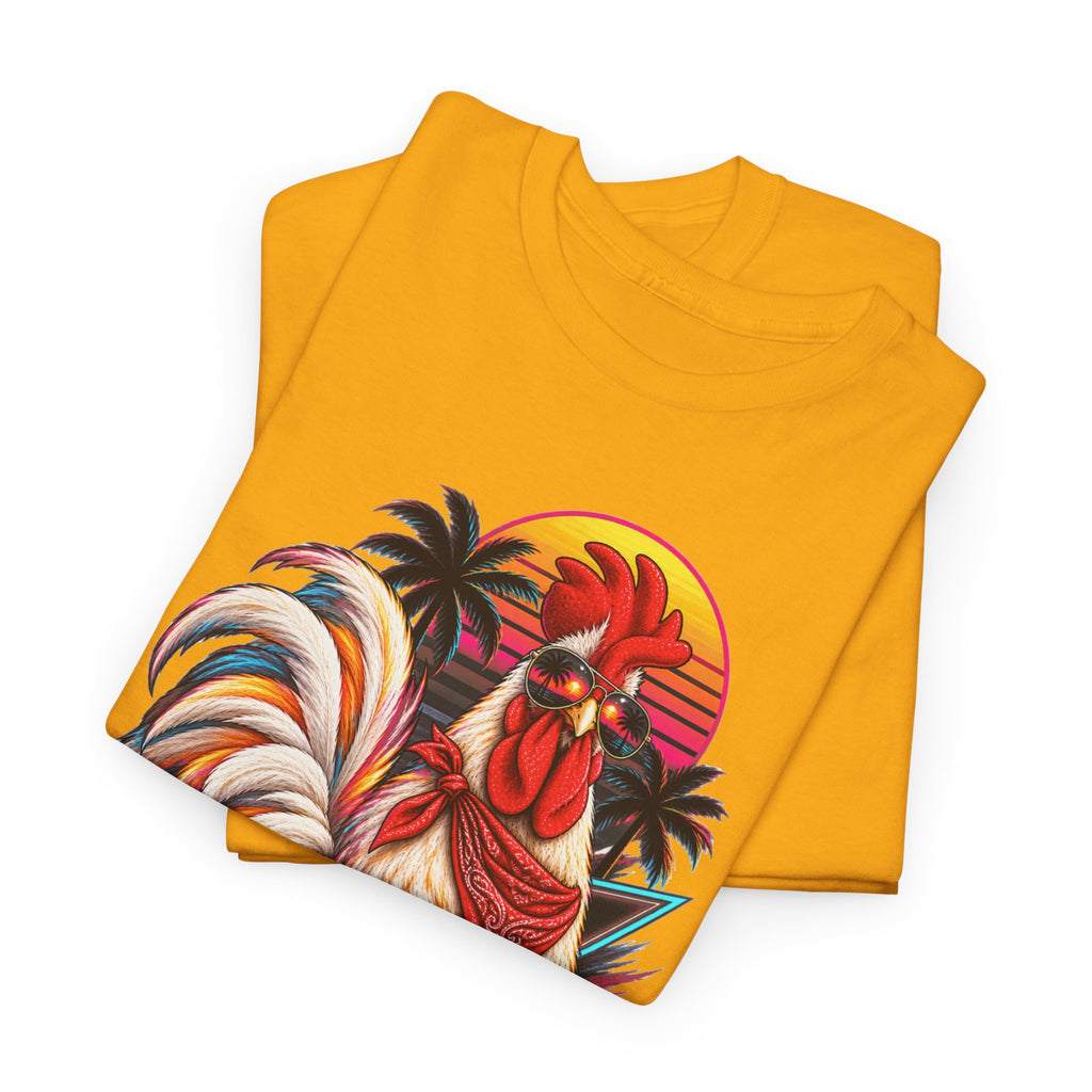 Rooster Sunset T-Shirt — Tropical Vintage Rooster Graphic Tee
