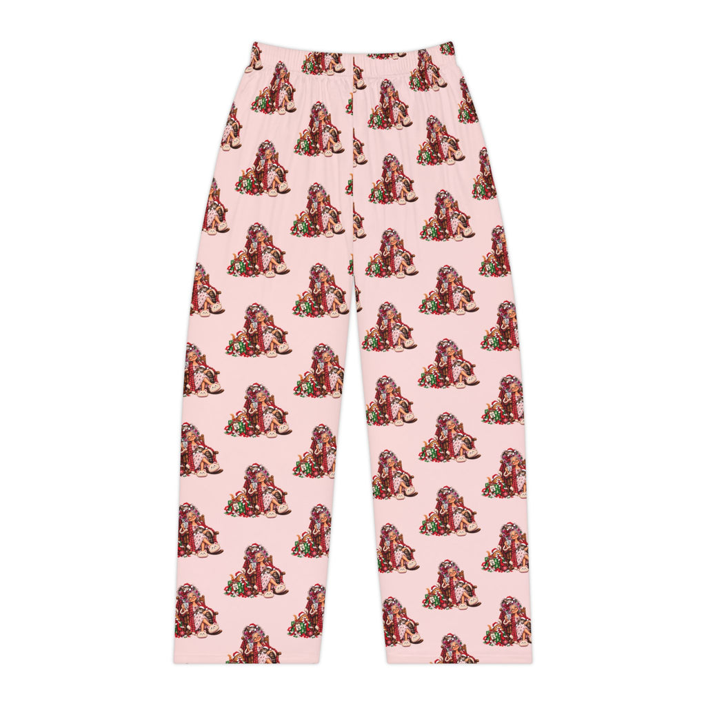 Cat Lady Christmas Pajama Pants – Women’s Pink All-Over Print Loungewear