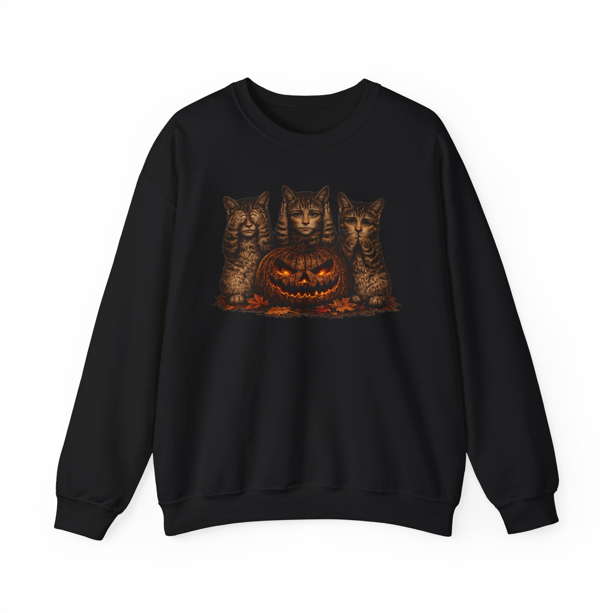 Halloween Cat Pumpkin Crewneck Sweatshirt