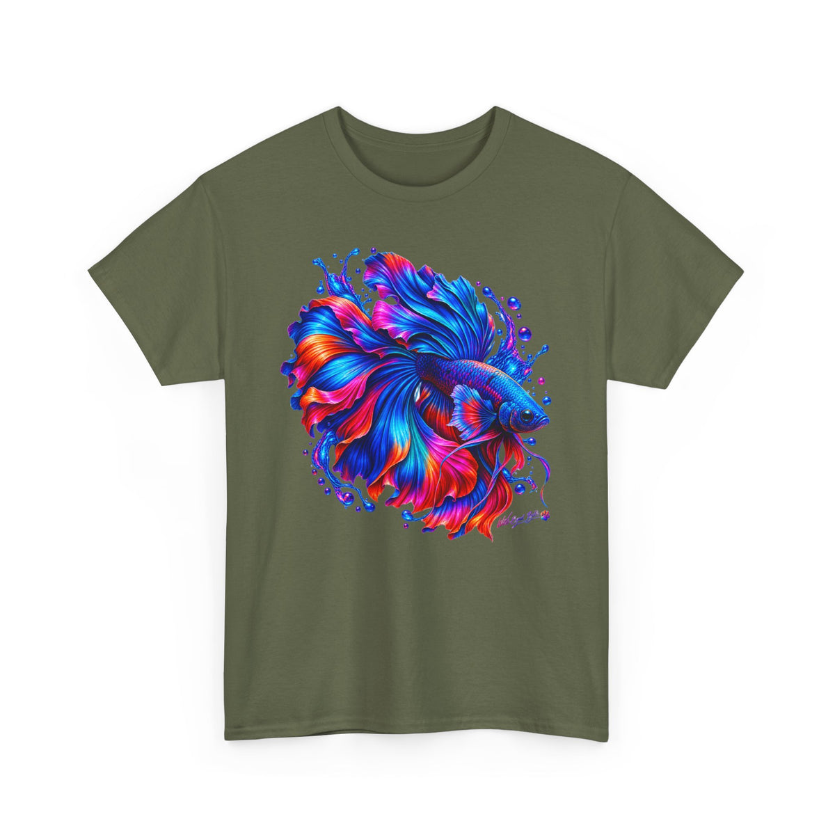 Betta Fish Art Tee — Vibrant Colorful Aquarium Fish Graphic T-Shirt