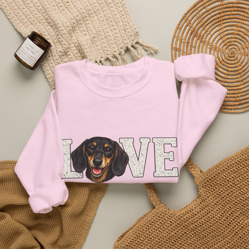 Dachshund Love Crewneck Sweatshirt — Cute Dog Lover Pullover
