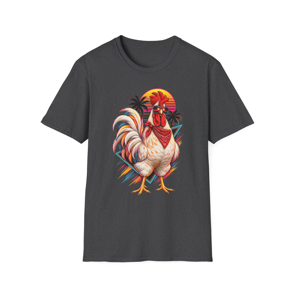 Rooster Sunset T-Shirt — Tropical Rooster Graphic Tee