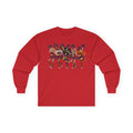 Cheerleader Skeletons and Witches Halloween Long Sleeve Tee