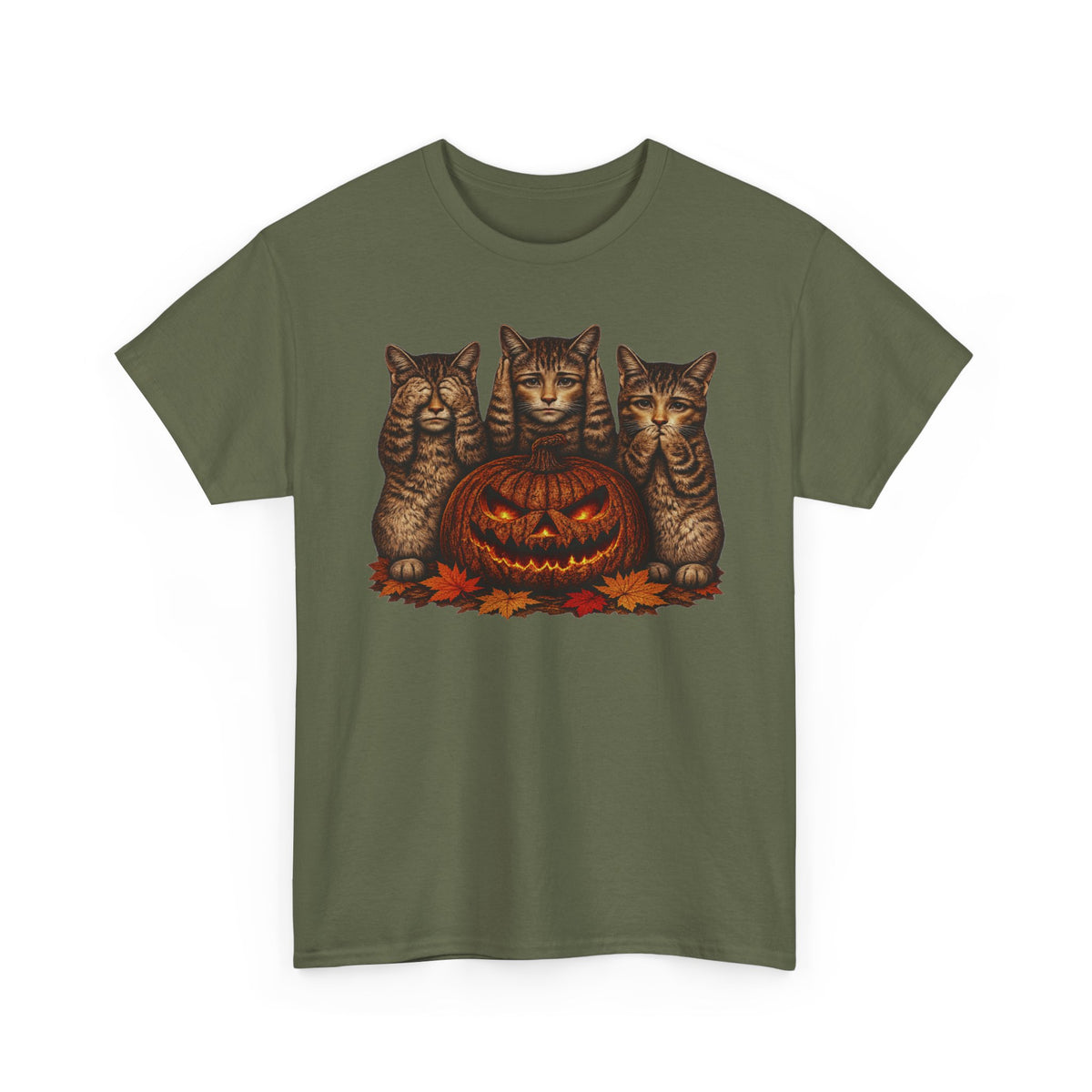 Anthropomorphic  Kittens & Jack-O'-Lantern Tee