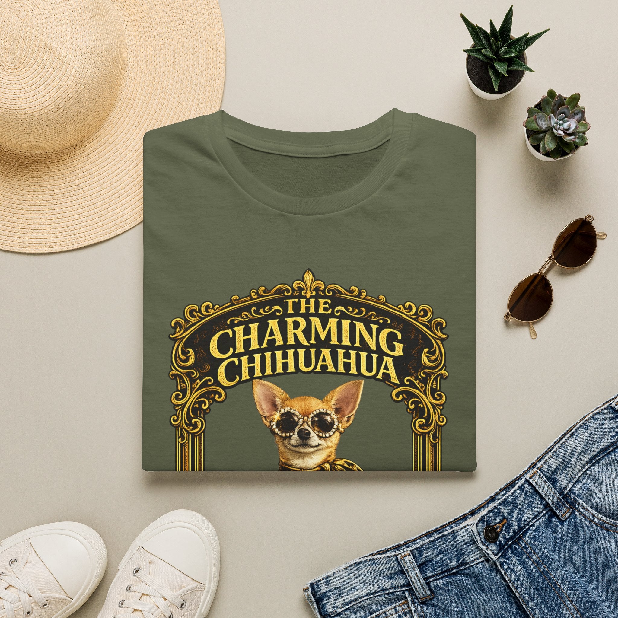 Chihuahua T-Shirt — Vintage "Charming Chihuahua"  Graphic Tee