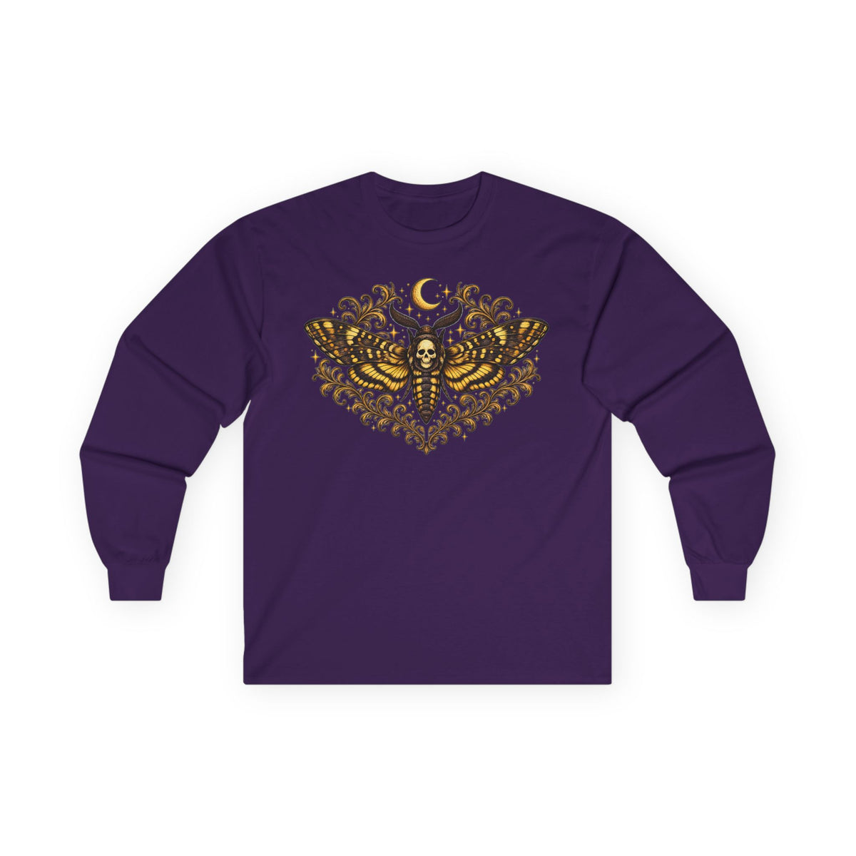 Moon Death Moth Skull Long Sleeve Tee