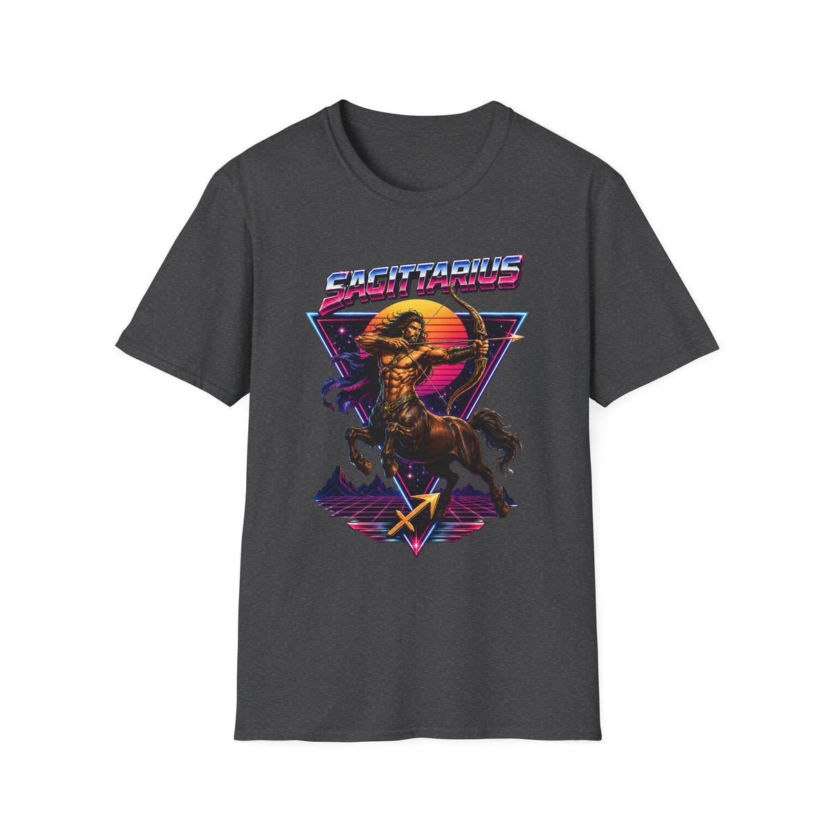 Sagittarius Archer T-Shirt — Retro Neon Zodiac Tee