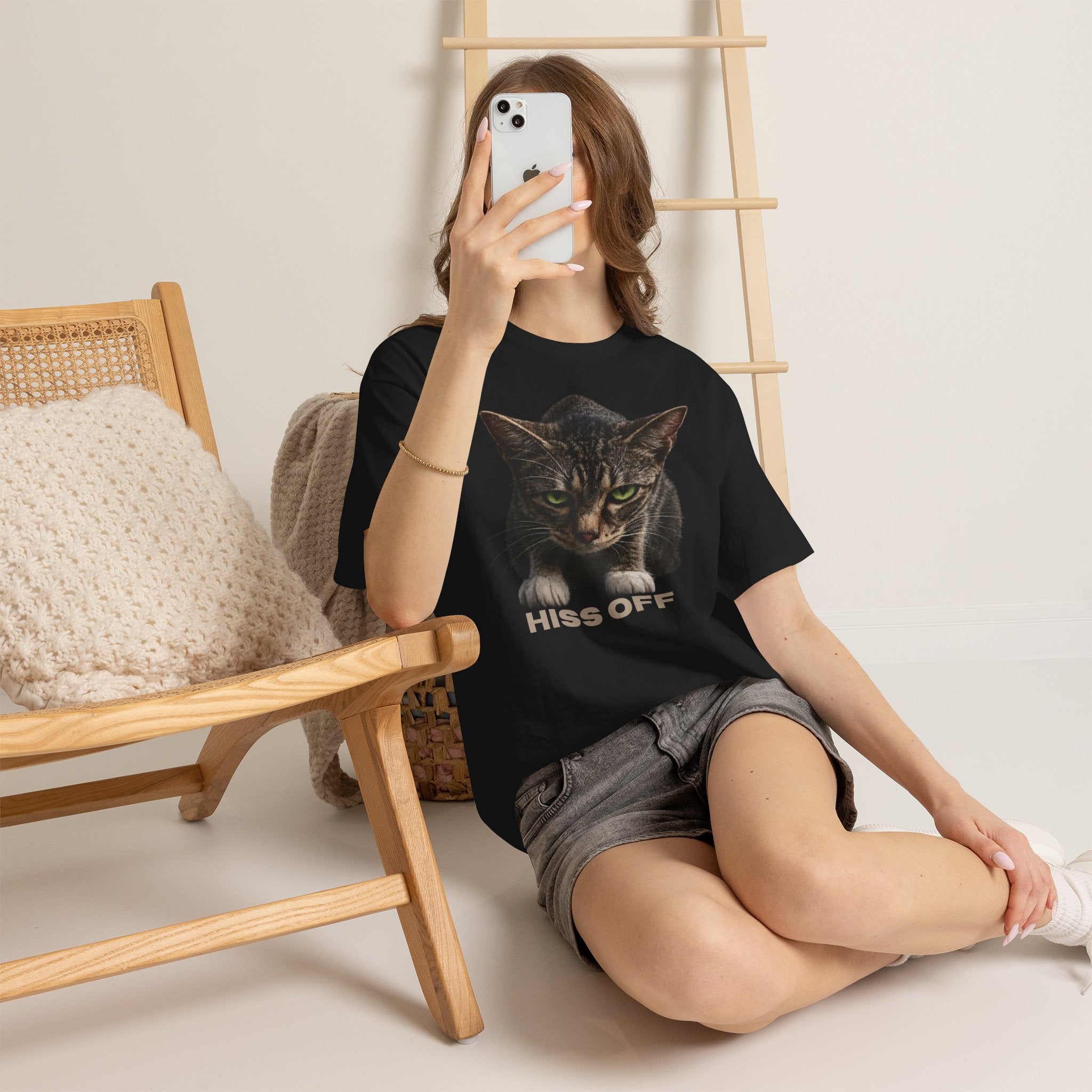 Hiss Off Cat T-Shirt — Angry Tabby Graphic Tee