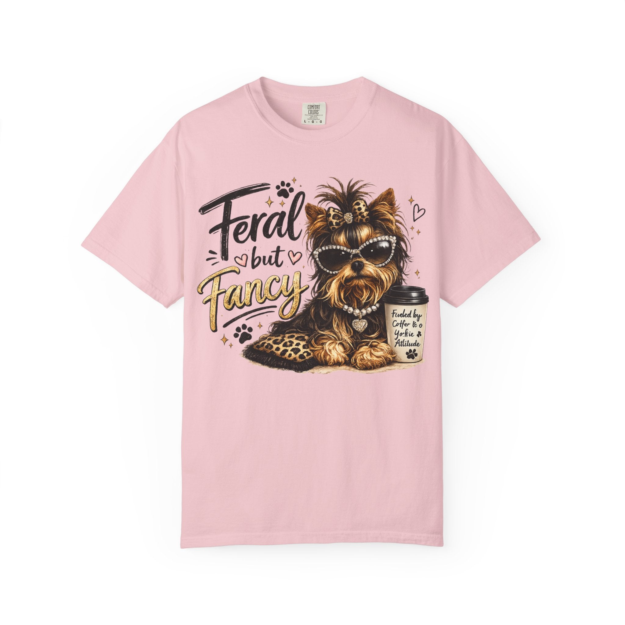 Feral but Fancy Yorkie T-Shirt – Cute Dog Graphic Tee for Pet Lovers