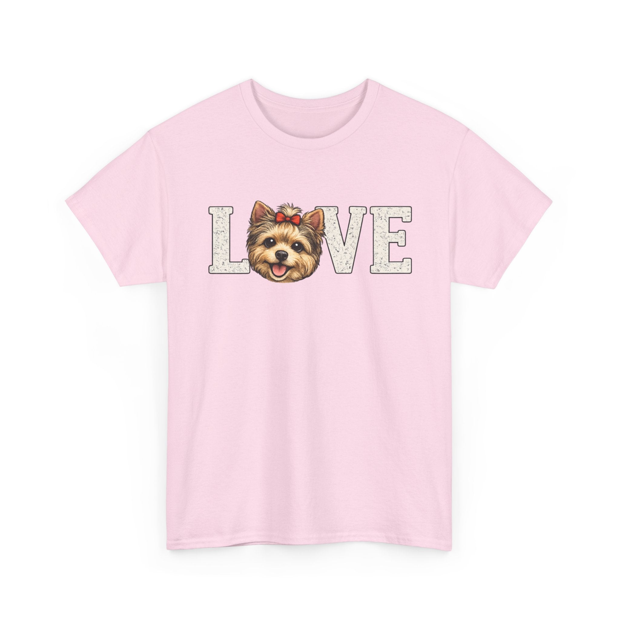 Love  Yorkie T‑Shirt — Cute Yorkie Face 'LOVE' Graphic Tee for Dog Lovers