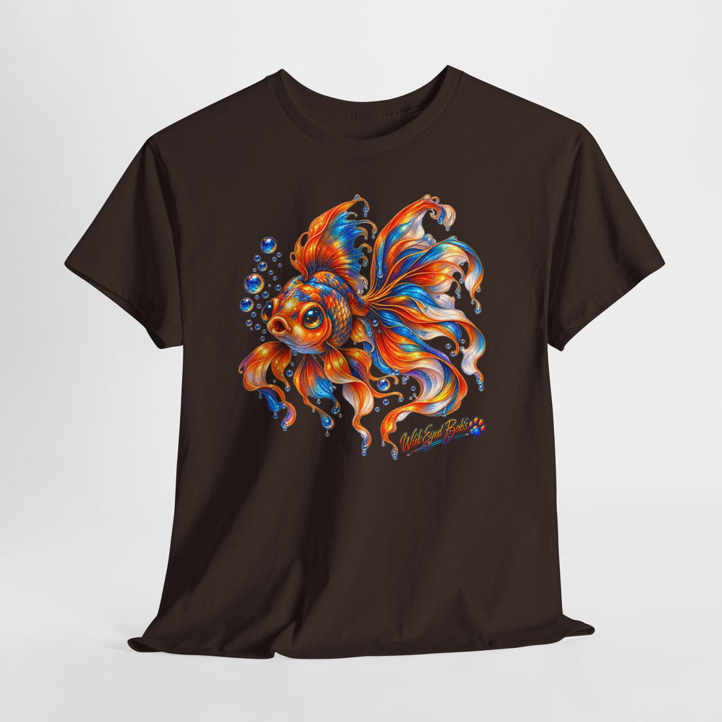Goldfish Art T-Shirt — Colorful Fantail Goldfish Illustration Tee