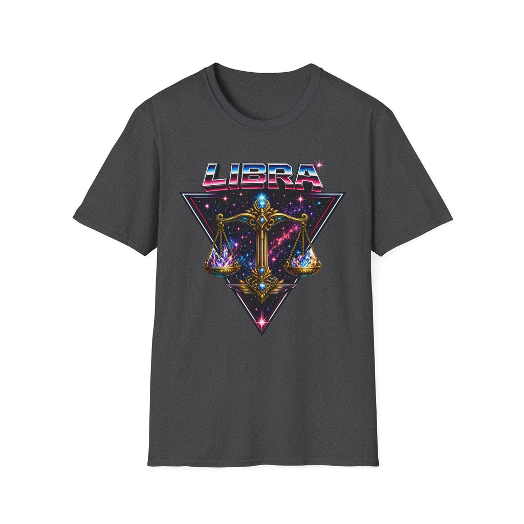 Libra Zodiac T-Shirt — Retro Neon Scales Astrology Tee
